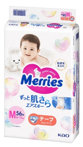 Подгузники для детей MERRIES М56 (6-11кг) 56шт