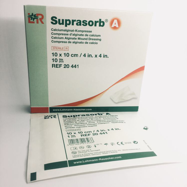 Повязка ранозаживляющая SUPRASORB A 10*10см Абсорбирующая Кальциево-альгинатная LR ref20441 (1шт)