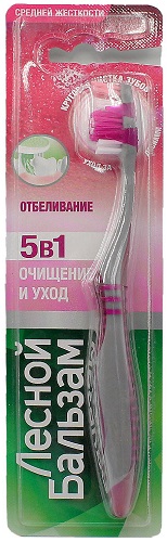 Зубная щетка ЛЕСНОЙ БАЛЬЗАМ 5в1 Medium Розовая