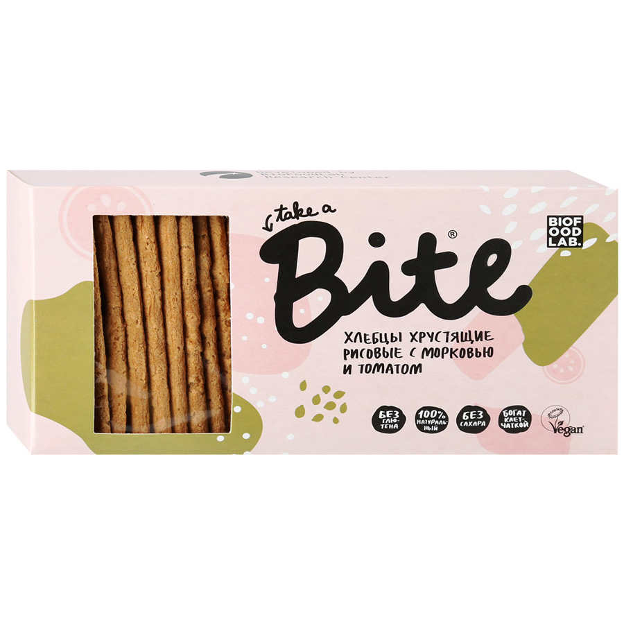 Bite Хлебцы Рисовые Морковь томат 150г без глютена хрустящие
