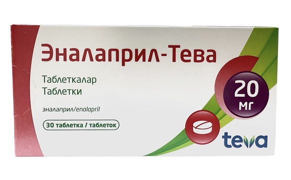 Эналаприл-Тева табл. 20 мг №30 ( эналаприл ) Тева (Упаковка)