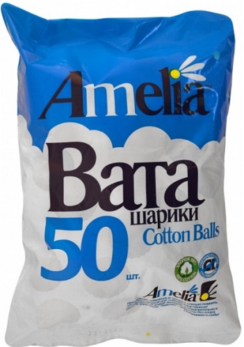 Вата шарики 50шт AMELIA