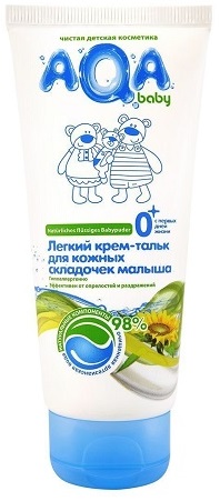 AQA baby Легкий крем-тальк для кожных складочек малыша  0+ 100 мл.