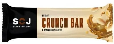 SOJ батончик Chrunch Bar с арахисовой пастой 40 гр