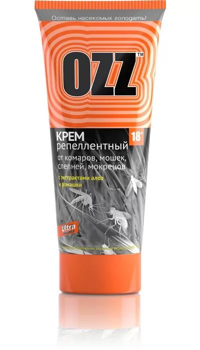 Репеллент Крем от комаров, мошек, слепней и мокрецов OZZ 100мл