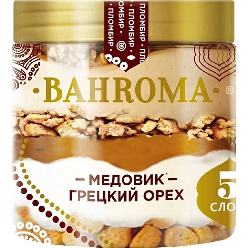 Мороженое Bahroma пинта Пломбир Медовик, грецкий орех 320г