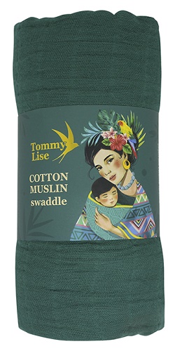 Пеленка детская муслиновая TOMMY LISE Mangrove Green 120*120 ref.701316