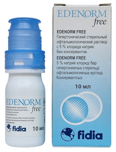 Эденорм Фри капли глазные 5% 10 мл без консервантов ( гипертоническая смазка )