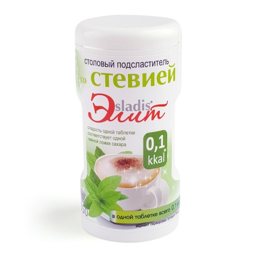 Сладис Элит со Стевией Подсластитель №150таб. 9г доз.круг