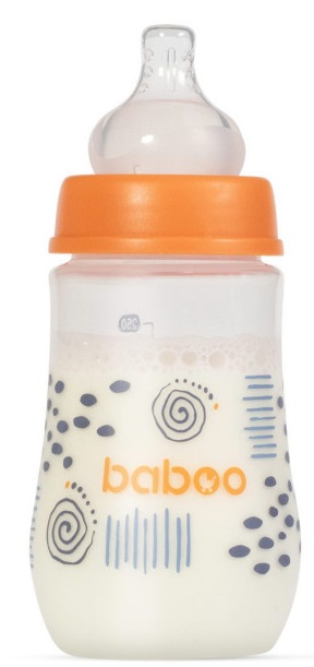 Бутылочка Пластиковая 3м+ BABOO Anti-Colic 250 мл Blue Haze Соска Силиконовая