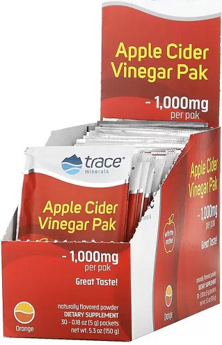 Apple Cider Vinegar Pak 1000мг №30пак Trace minerals Яблочный уксус  &