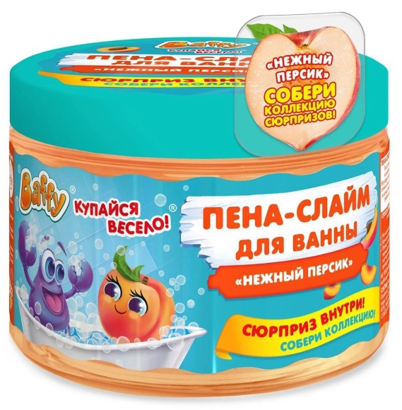 Baffy Пена слайм для ванны Нежный персик с сюрпризом 300мл