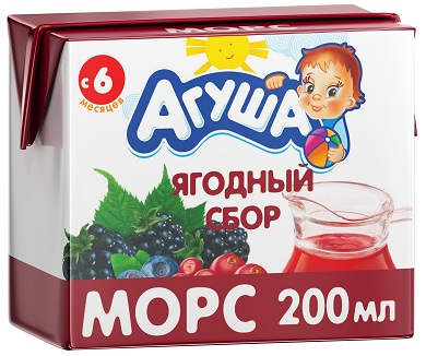 Агуша Морс Ягодный сбор 0,2л с 6 мес.
