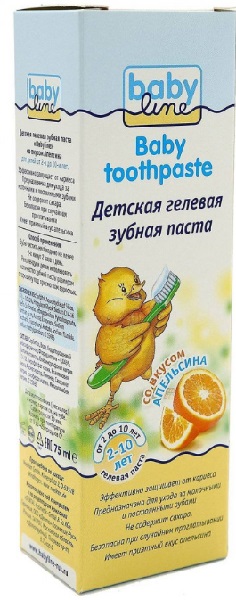 Dr TUTTELLE детская зубная гелевая паста со вкусом Апельсина 75 мл