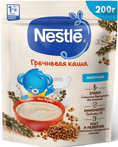 Nestle Каша молочная Гречневая 200г Дойпак