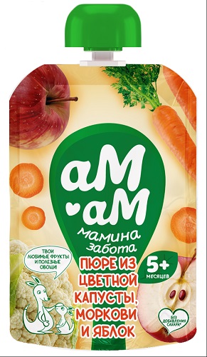 Ам-Ам Пюре Цветная капуста Морковь Яблоко 90г пауч