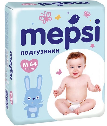 Подгузники для детей MEPSI М64 (6-11кг) 64шт