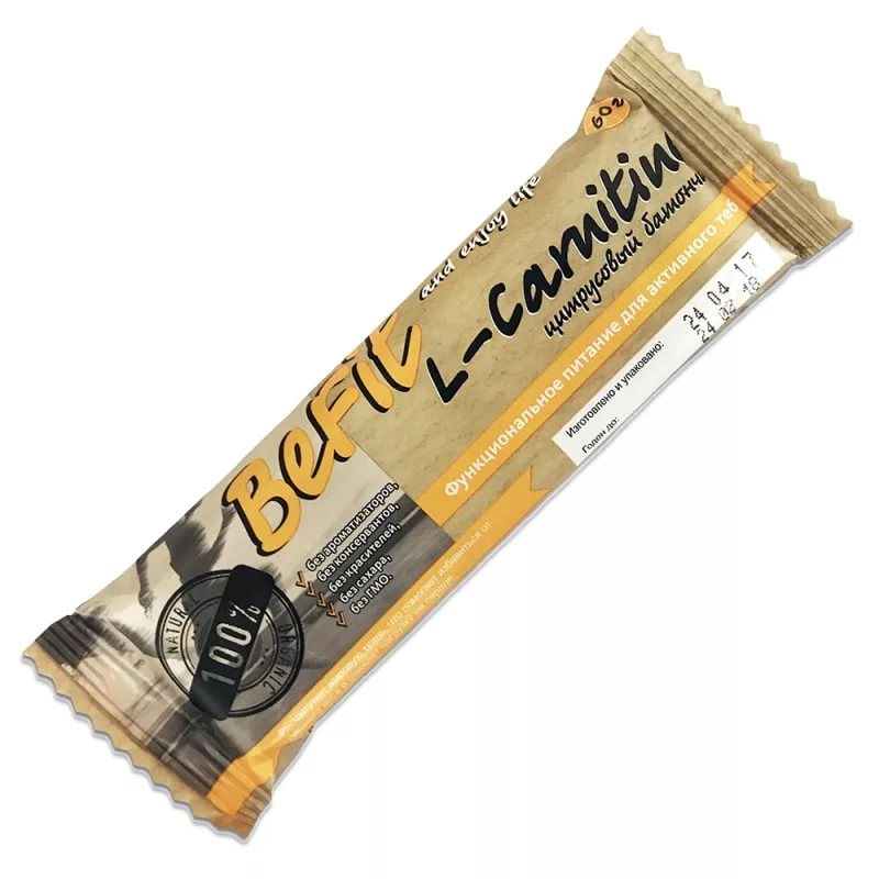 BeFit Батончик L- carnitine злаковый цитрусовый 60г