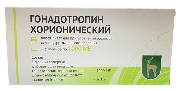 Гонадотропин Хорионический 1000 ЕД №5 фл .без р/ля №5 Московский эндокринный завод (Упаковка)