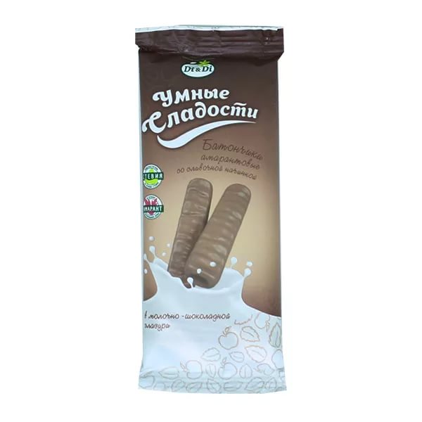 Di&Di Умные сладости Батончик амарантовый со сливочной начинкой в молочно- шоколадной глазури 20г
