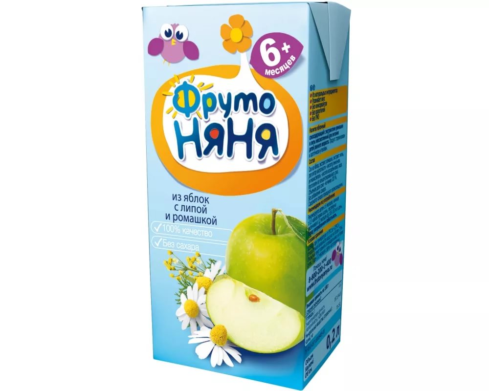 ФрутоНяня Напиток Яблоко Липа Ромашка 0,2л с 6 мес.