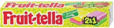 Fruit-tella Конфеты жев. Кислый микс 2в1 Ябл.клубн.лимон малина 42г