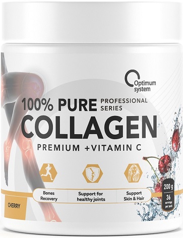 Optimum system Коллаген + витамин С 200г Вишня