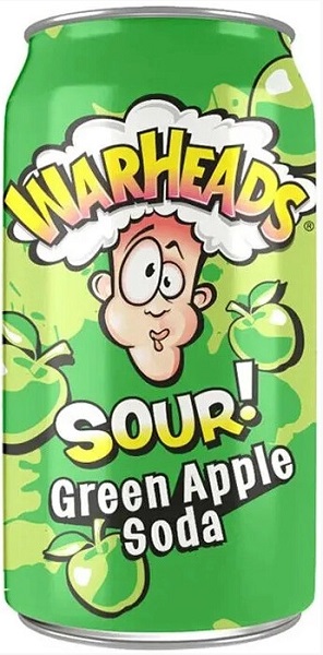 Напиток Warheads Green Apple Soda 330мл ж/б