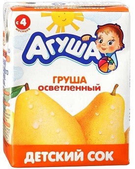 Агуша Сок Груша осветленный 0,2л с 5 мес.