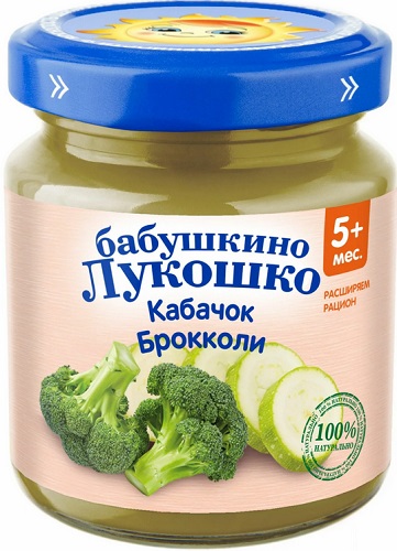 Бабушкино лукошко Пюре Кабачок брокколи 100г с 5 мес.