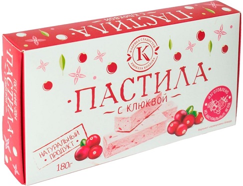 Пастила с Клюквой 180г Фабрика Сладостей Кирила Козлова