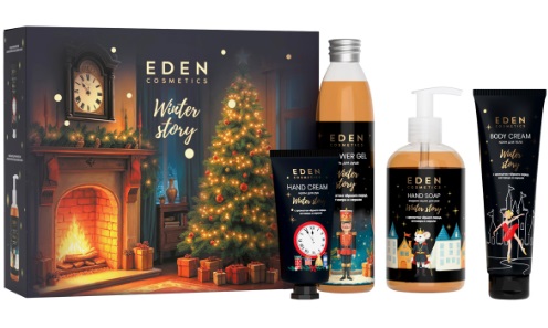 EDEN Winter Story Golden подарочный набор №4 (крем для рук+жидкое мыло+гель для душа+крем для тела)