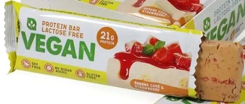 Bombbar Vegan Батончик Банановый торт с клубникой 60г Протеиновый