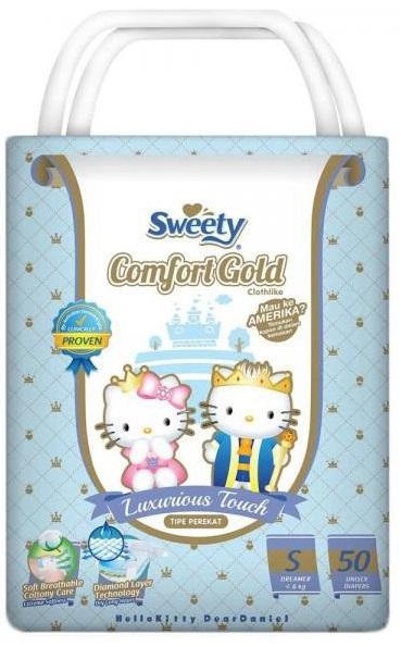 Подгузники для детей SWEETY S50 (до 6кг) 50шт COMFORT GOLD