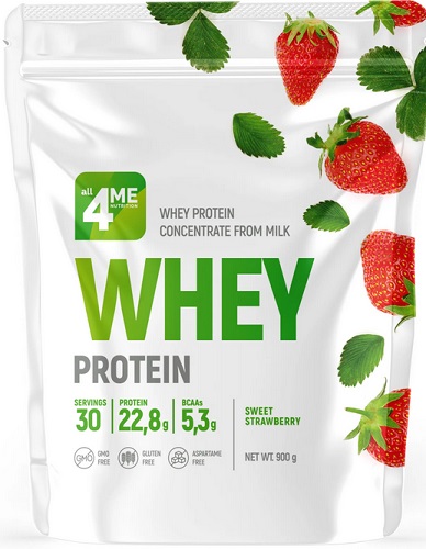 Протеин Whey Protein 900г Клубника 4me Nutrition  &