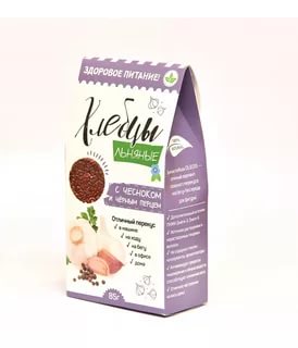 OLEOS Хлебцы льняные с чесноком и черным перцем 85,0