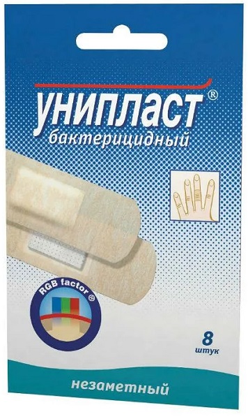 Лейкопластырь Бактерицидный УНИПЛАСТ Незаметный ( 8 шт ) Veropharm