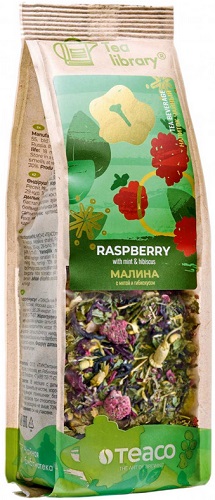 Чай Малина с мятой и гибискусом 100г Чайная библиотека