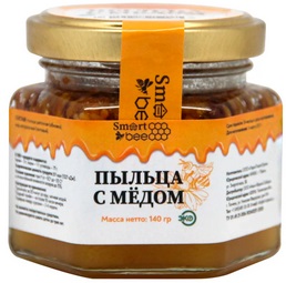 Smart Bee Смарт Би Пыльца с мёдом 140 г стекло