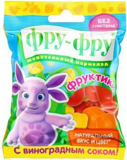 Фру-Фру Лунтик Мармелад жевательный 30г Фруктики с виногр.соком 