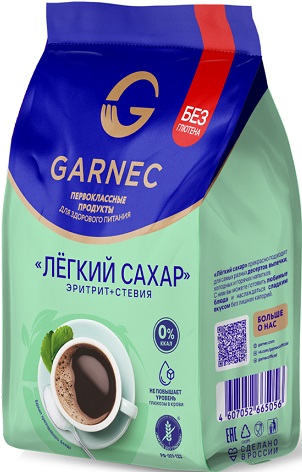 Гарнец Легкий сахар Эритрит+Стевия 200г подсластитель