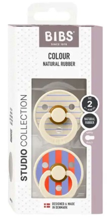 Набор пустышек BIBS Pacifier Studio Colour 2 шт. Ivory Hush Mix 6+ арт.12015103