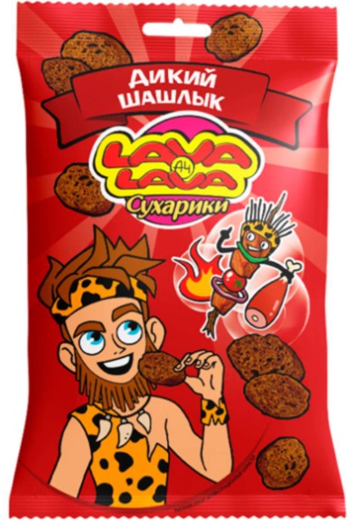 LAVA LAVA сухарики хрустящие ржаные со вкусом говядины и лука Дикий шашлык 30гр