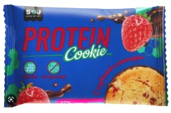 SOJ печенье Protein Cookie с Клубникой покрытое шоколадом без добавления сахара 40гр