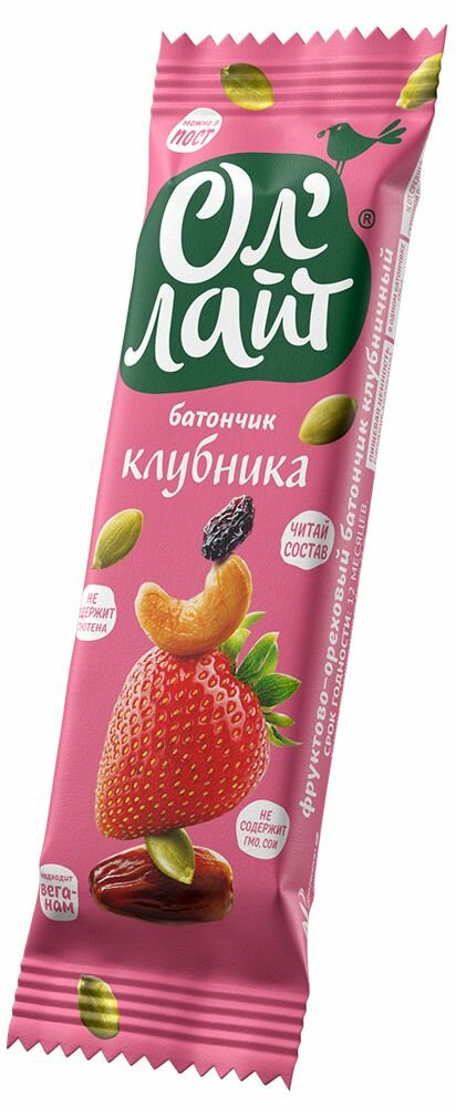 Ол лайт Батончик Клубника 30г фруктово- ореховый