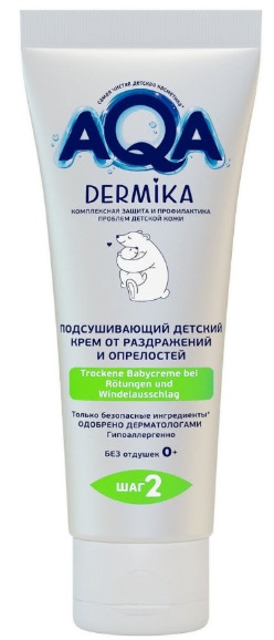 AQA baby DERMIKA Подсушивающий детский крем от раздражений и опрелостей 75 мл