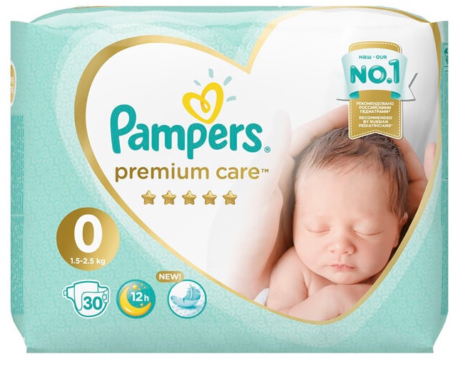 Подгузники для Недоношенных PAMPERS Premium Care №0 (1,5-2,5кг) 30шт