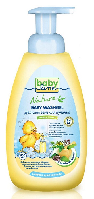 BABY LINE Детский гель для купания с целебными травами 0М+ 500мл