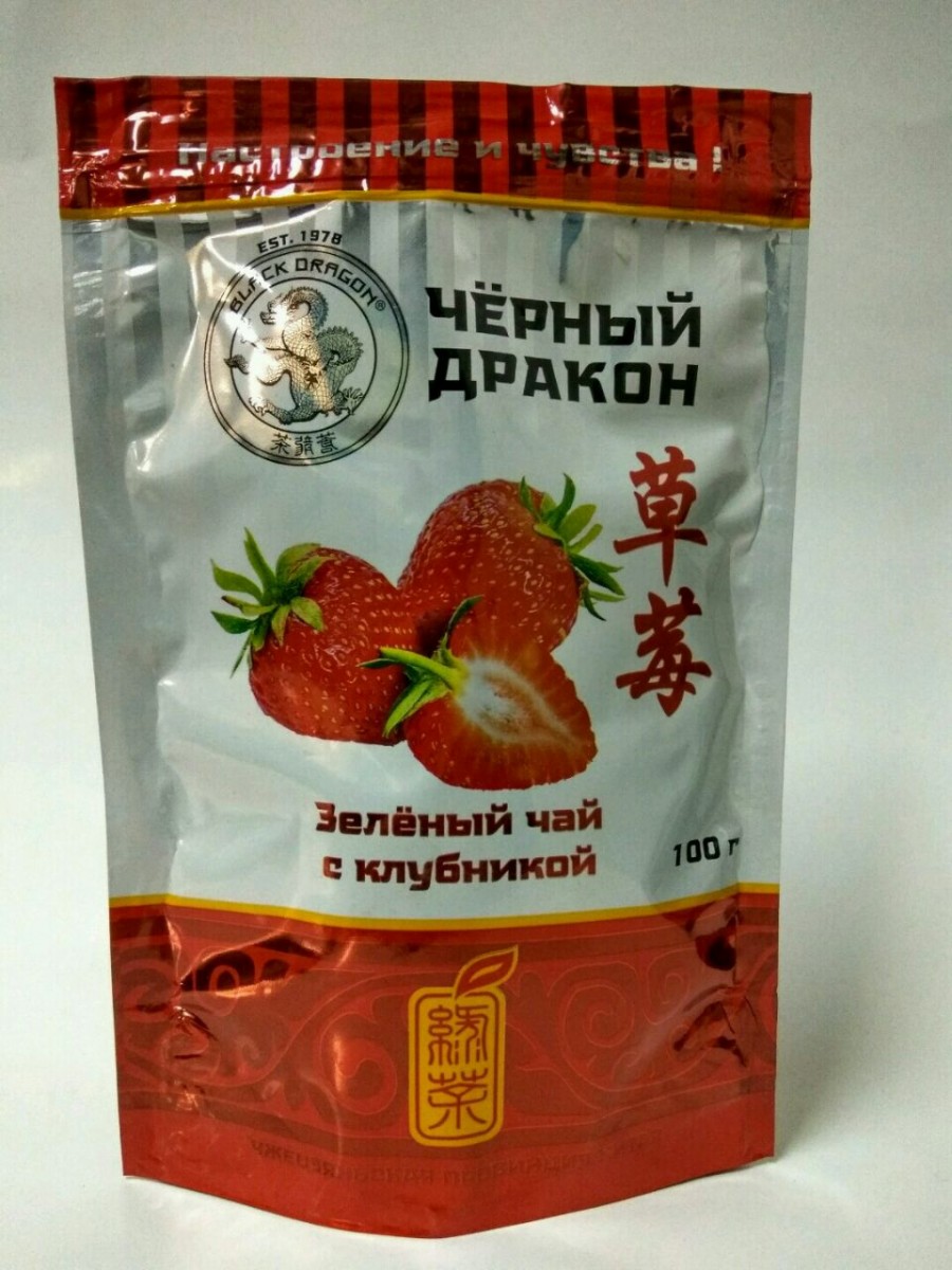 Black Dragon Чай зеленый с клубникой 100г