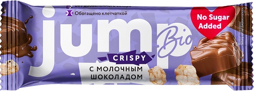Батончик глазированный JUMPBIO 40гр Молочный шоколад Воздушный рис